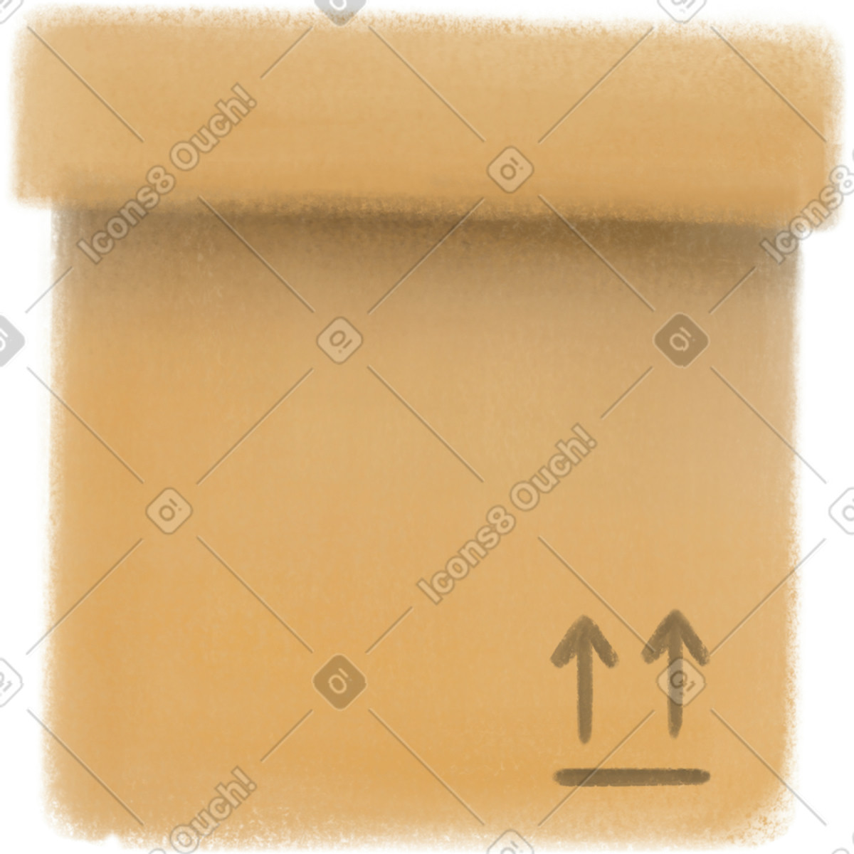 Box illustration in Mushy style download in PNG, SVG