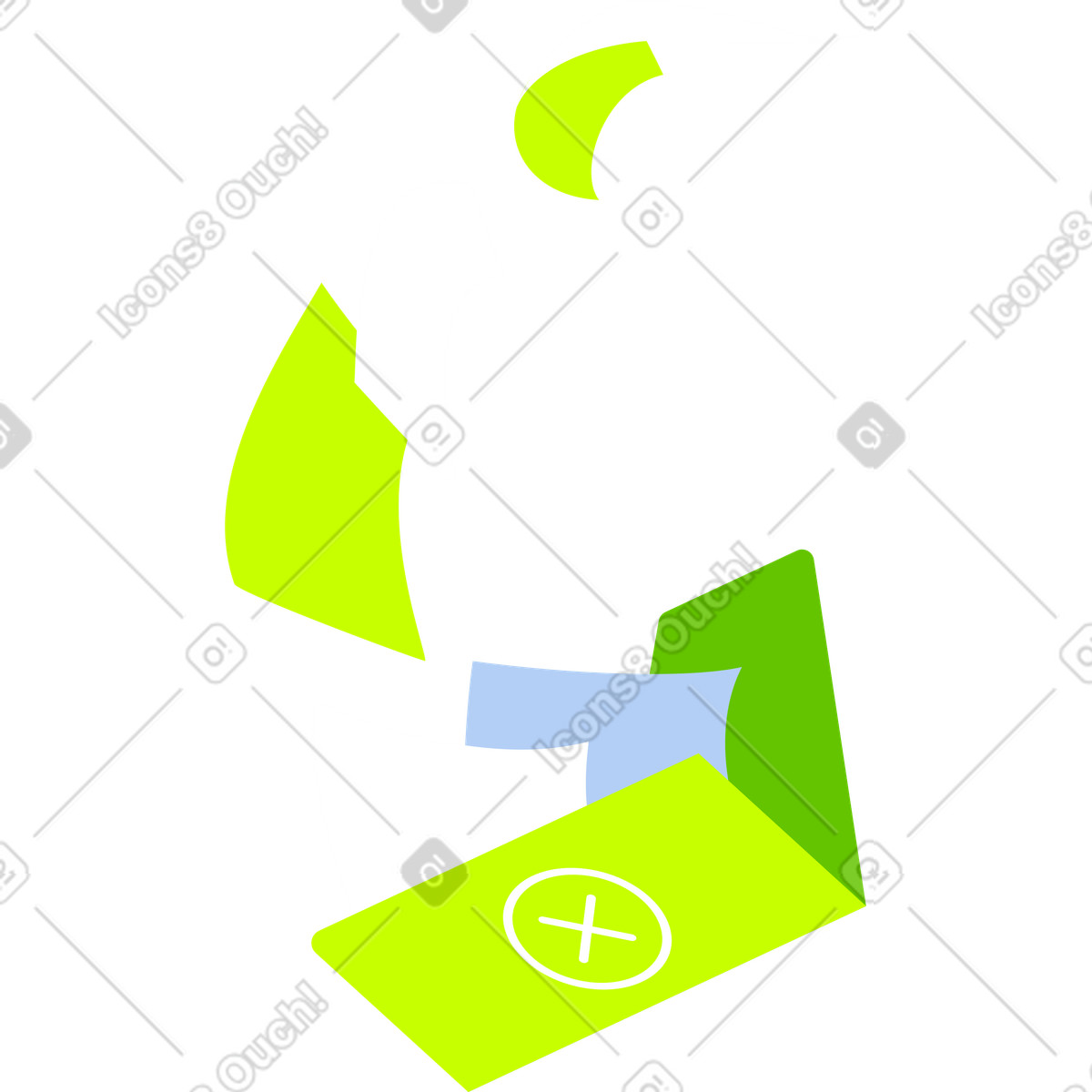 Green paper folder illustration in Space style download in PNG, SVG
