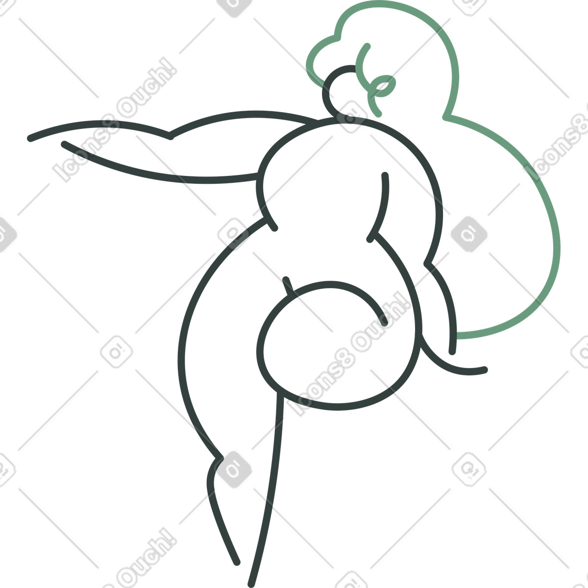 Ilustración Niña sentada en estilo Macaroni a descargar en PNG y SVG