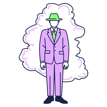 A figure in a suit surrounded by a cloud of smoke hiding their true actions