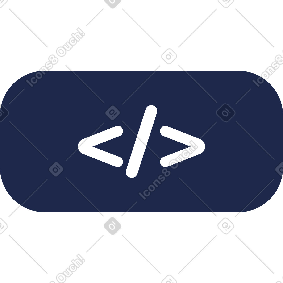 Illustration Icône de code dans le style Outline à télécharger aux formats PNG, SVG