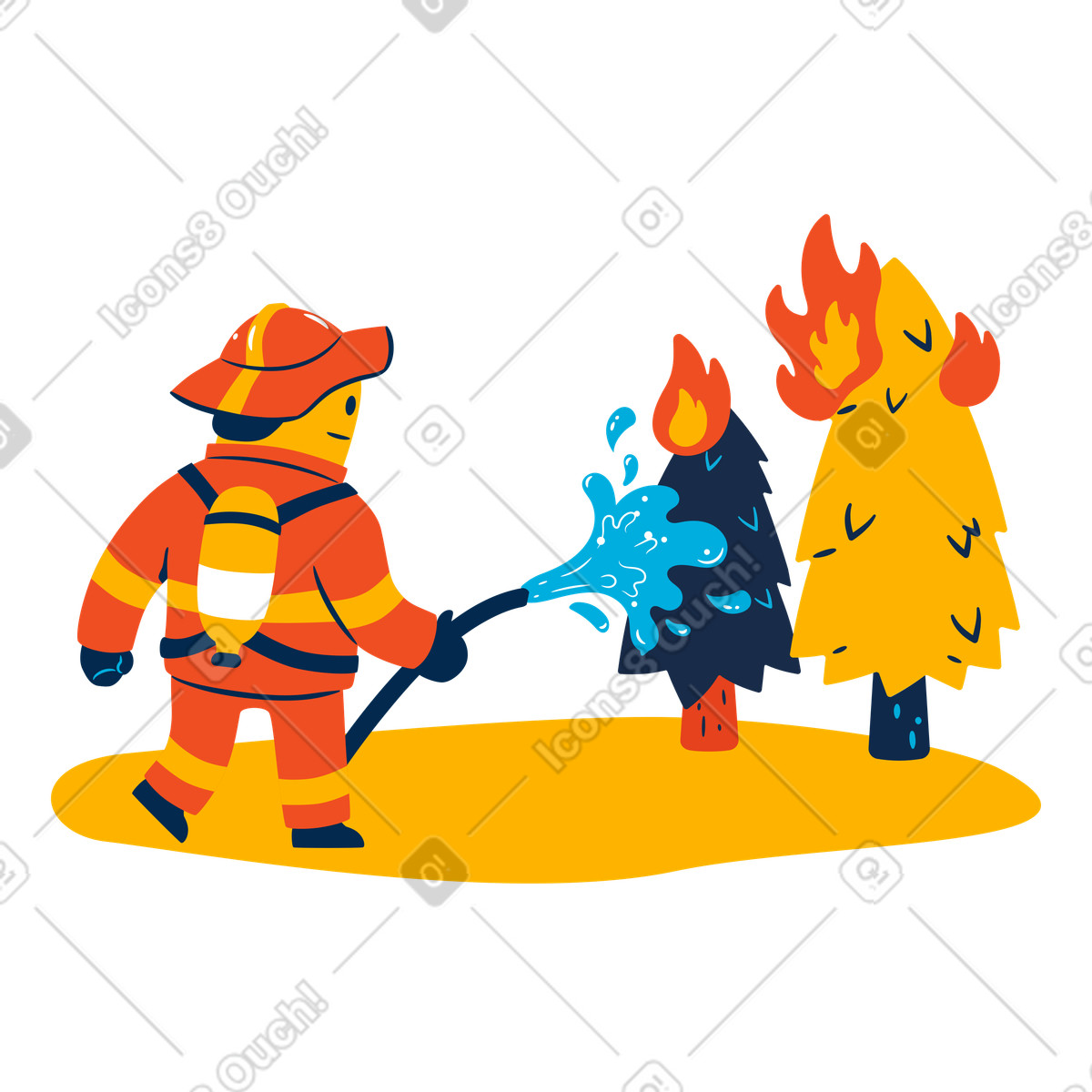 Ilustración Incendio forestal en estilo Flame a descargar en PNG y SVG