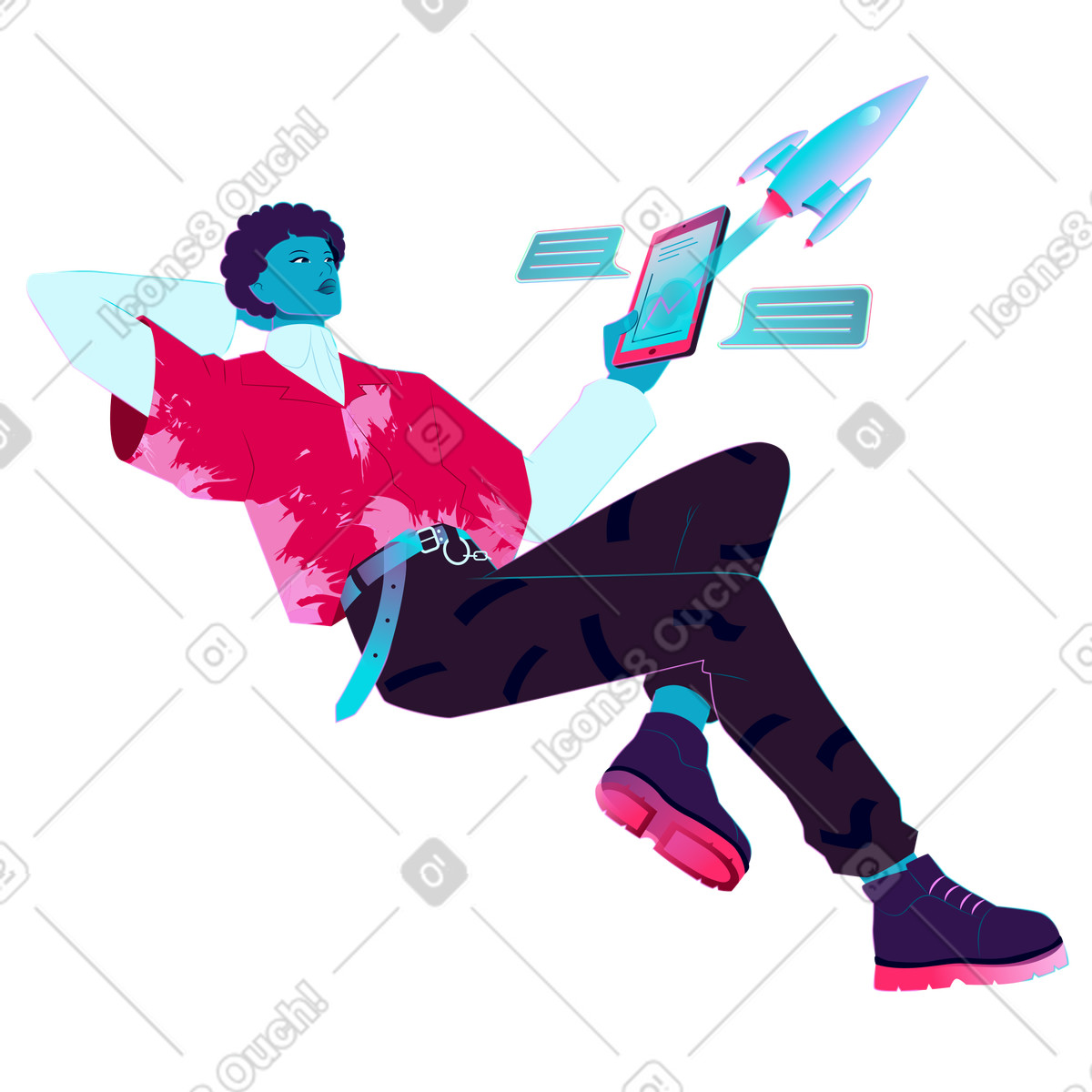Ilustração de New business launch and growth em no estilo Neon para baixar em PNG, SVG