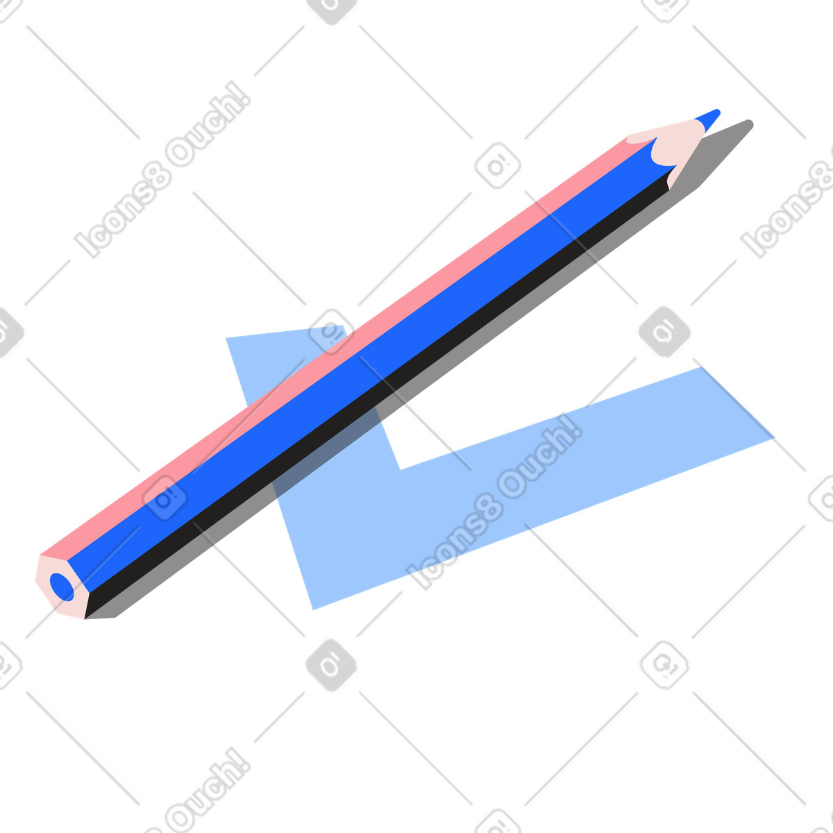 Иллюстрация Подтверждение с помощью галочки и карандаша в PNG и SVG