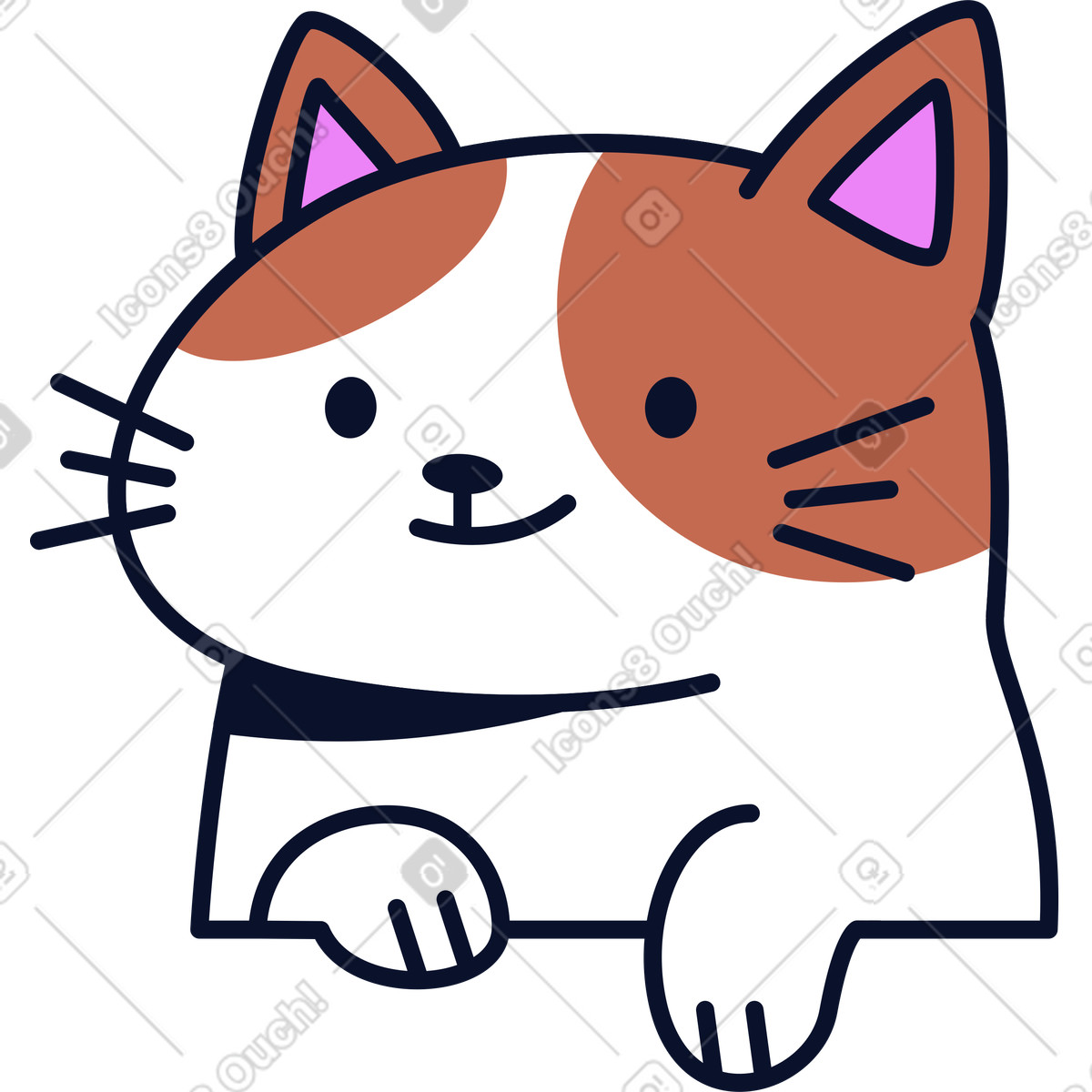 Ilustración Gato en estilo Flexy a descargar en PNG y SVG