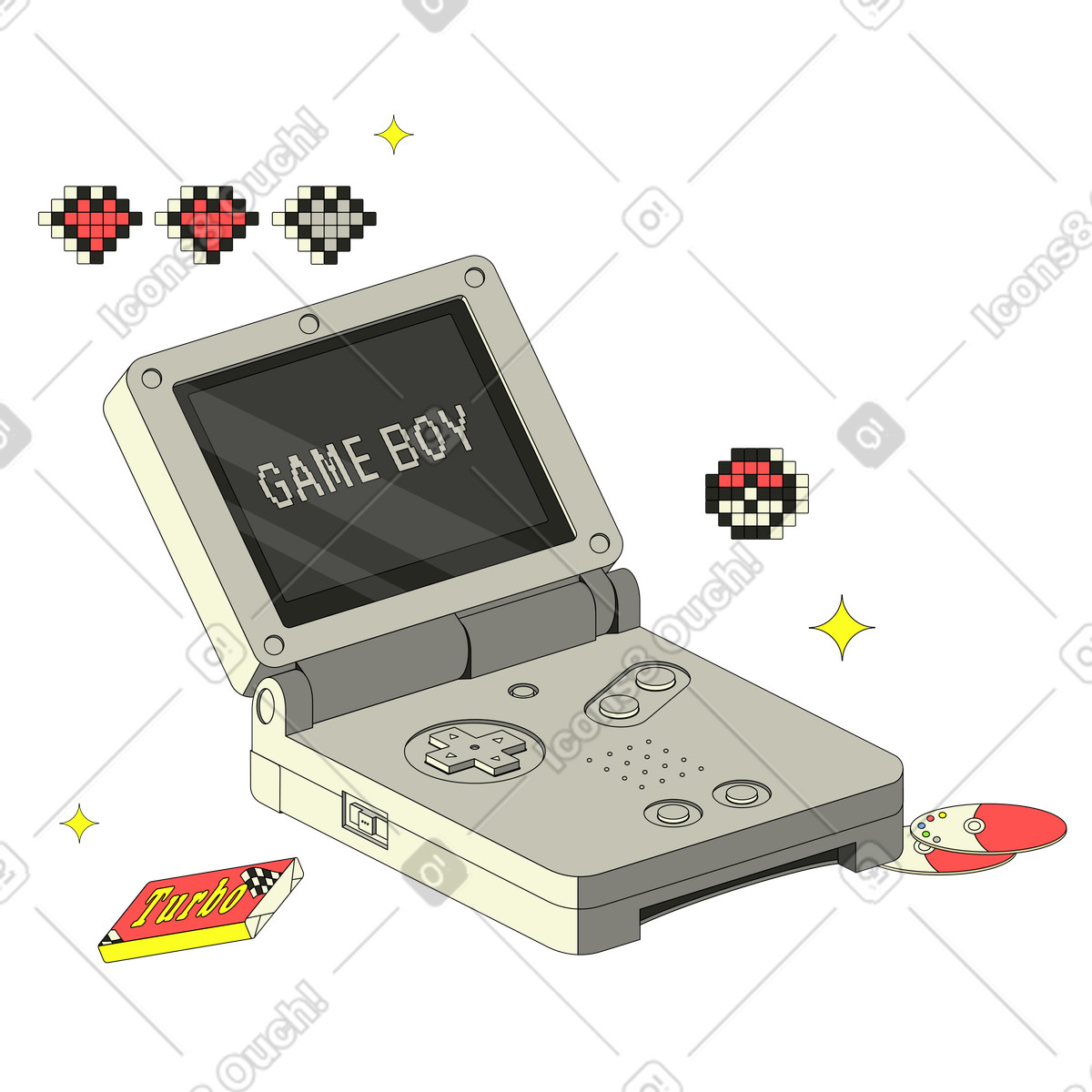 Console nintendo retrò e chip pokemon illustrazione in stile Retro scarica in PNG, SVG