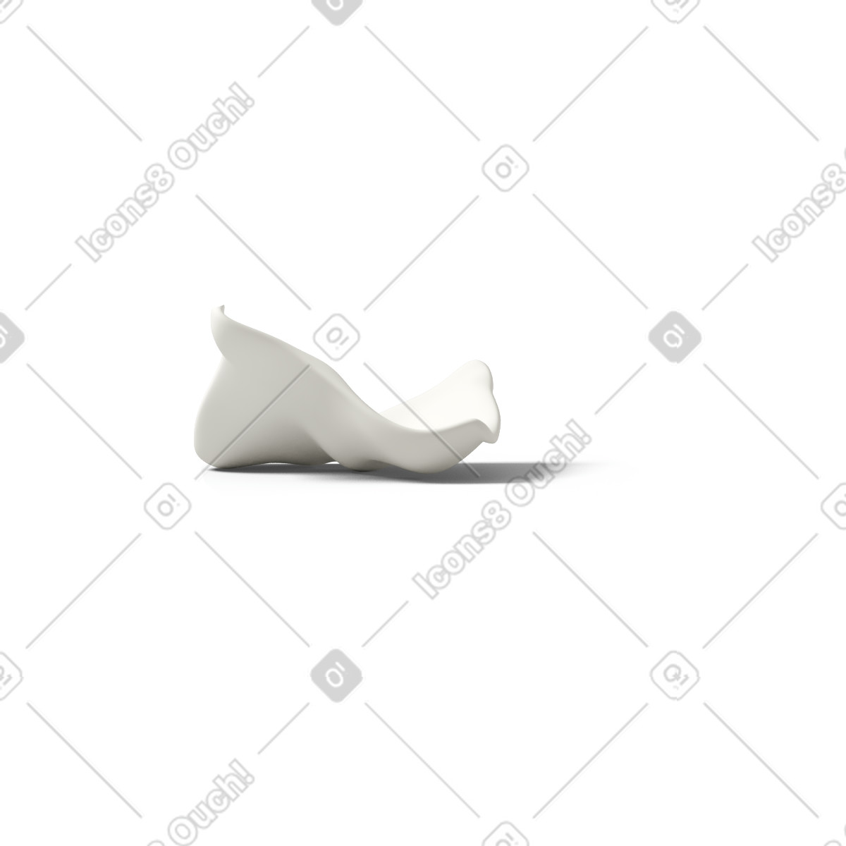 3D Casual life スタイルの Discarded piece of paper on ground のイラストをPNG、SVG形式でダウンロード