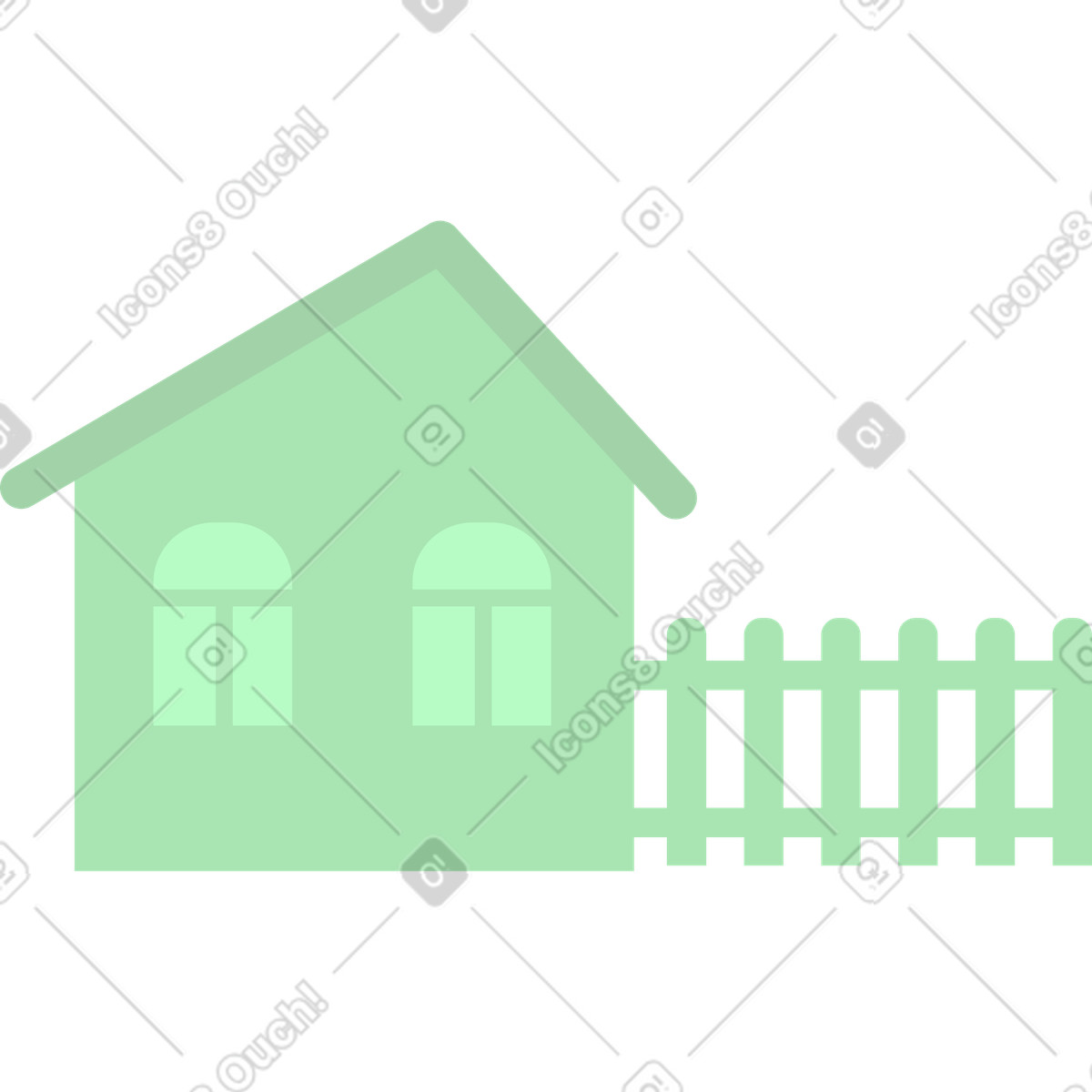Village house illustrazione in stile Pale scarica in PNG, SVG