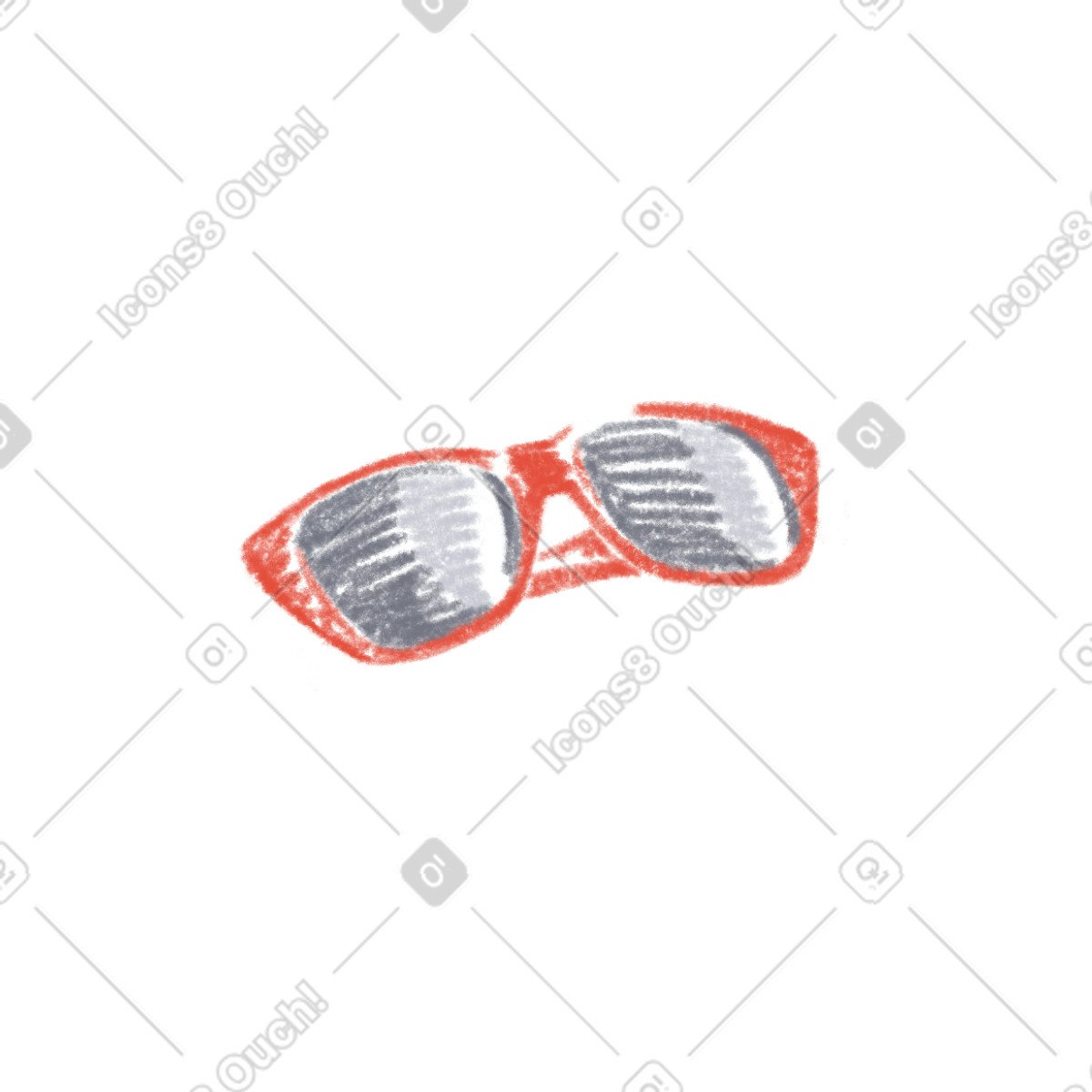 Illustration Red sunglasses dans le style Sketchbook à télécharger aux formats PNG, SVG