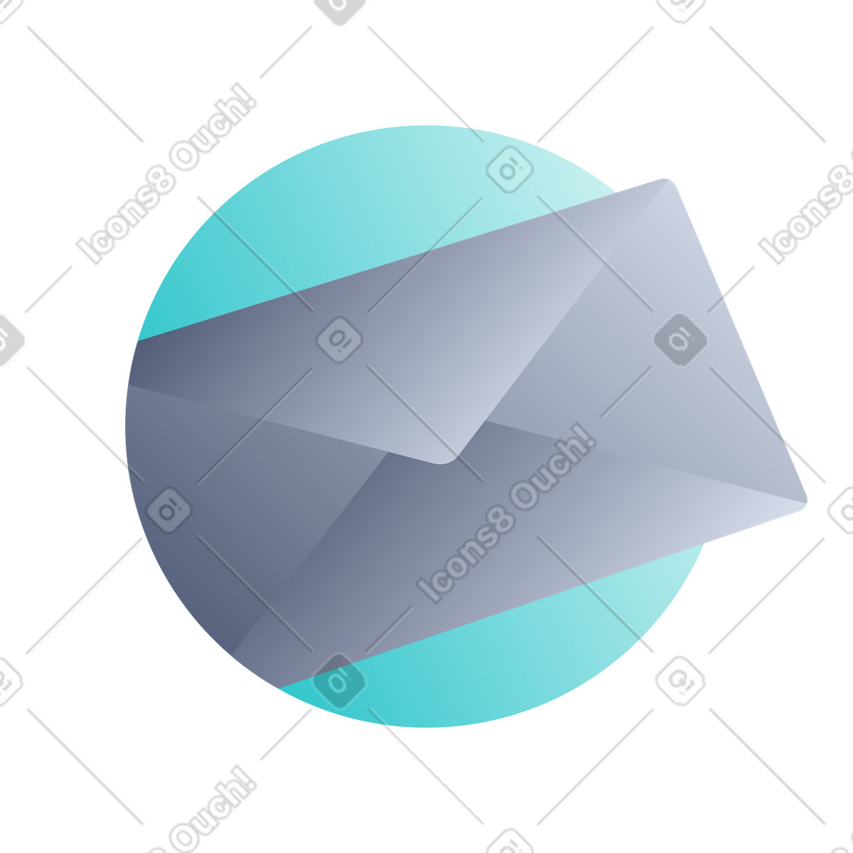 Correo recibido en un sobre gris illustration in Lucent style download in PNG, SVG