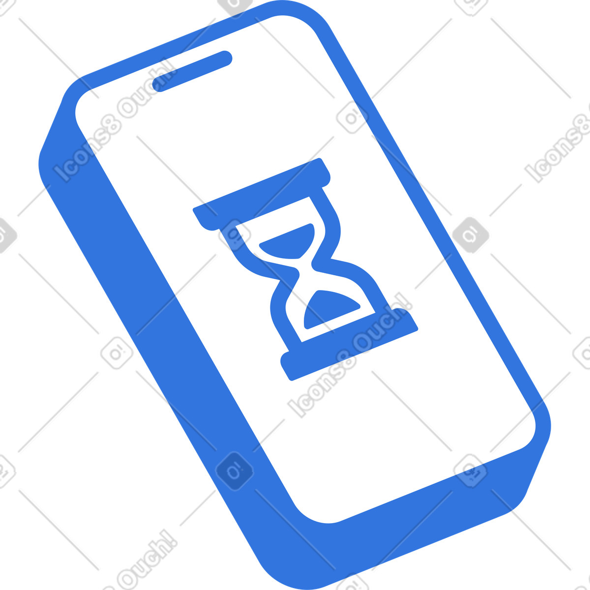 Phone with loading icon illustration in Sky style download in PNG, SVG