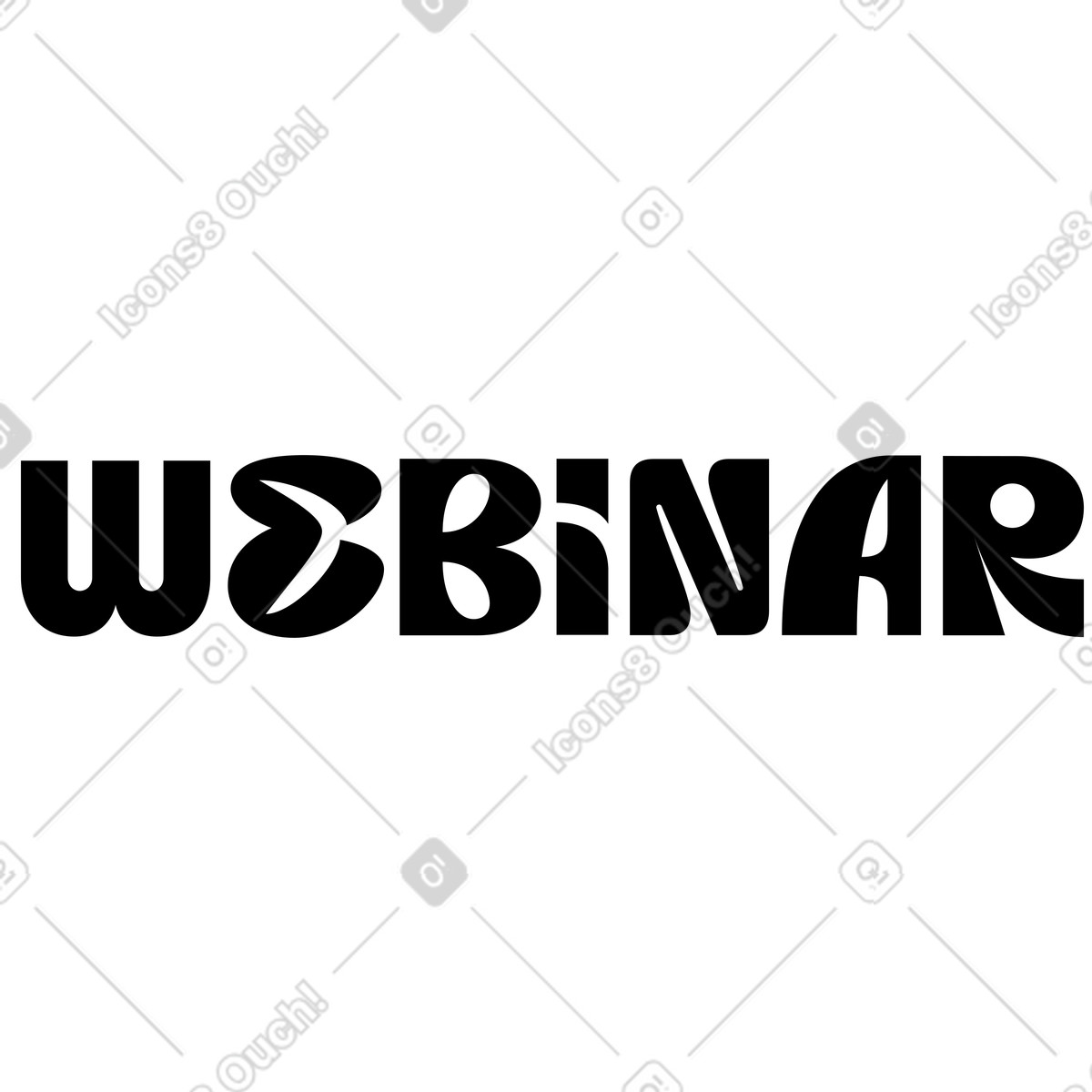 Schriftzug-webinar in texten mit verschiedenen buchstabenstilen-Illustration im Lettering-Stil als Download PNG, SVG