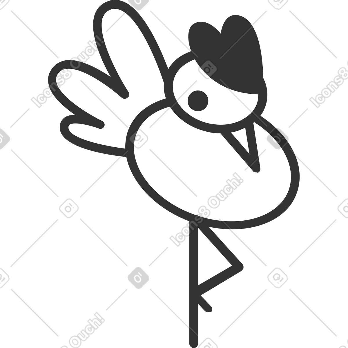 Ilustração de 鸟 em no estilo Crayon para baixar em PNG, SVG
