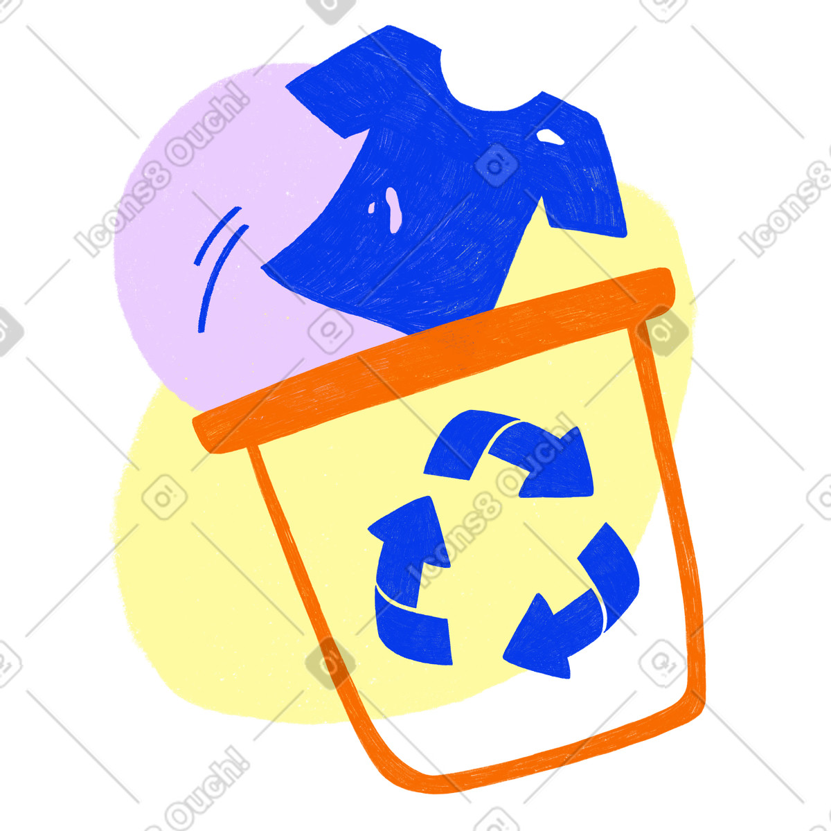 Ilustração de Recyclable clothes as a green approach em no estilo Biro para baixar em PNG, SVG