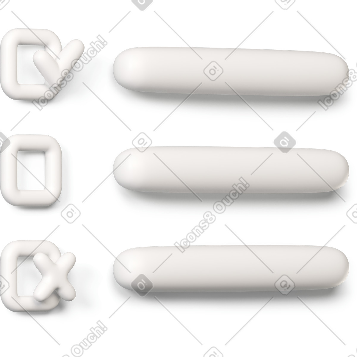 Ilustração de Lista verificação com um item feito e não virado para a direita em no estilo 3D Buddy baixar em PNG, SVG