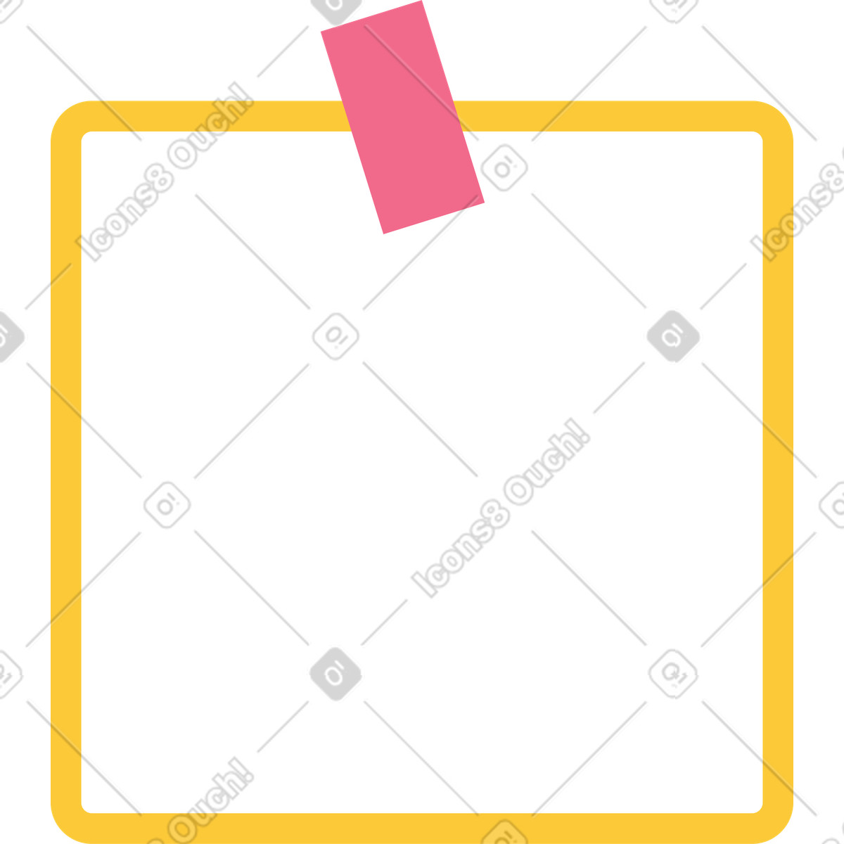 Empty note sticker illustration in Juicy style download in PNG, SVG