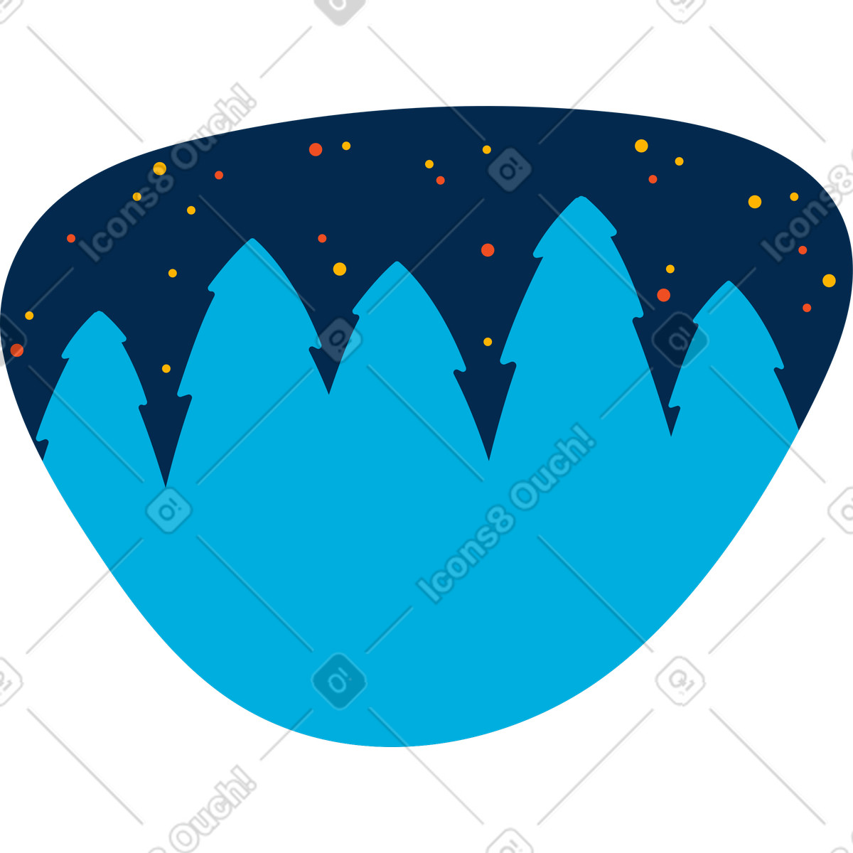 Forest illustration in Flame style download in PNG, SVG