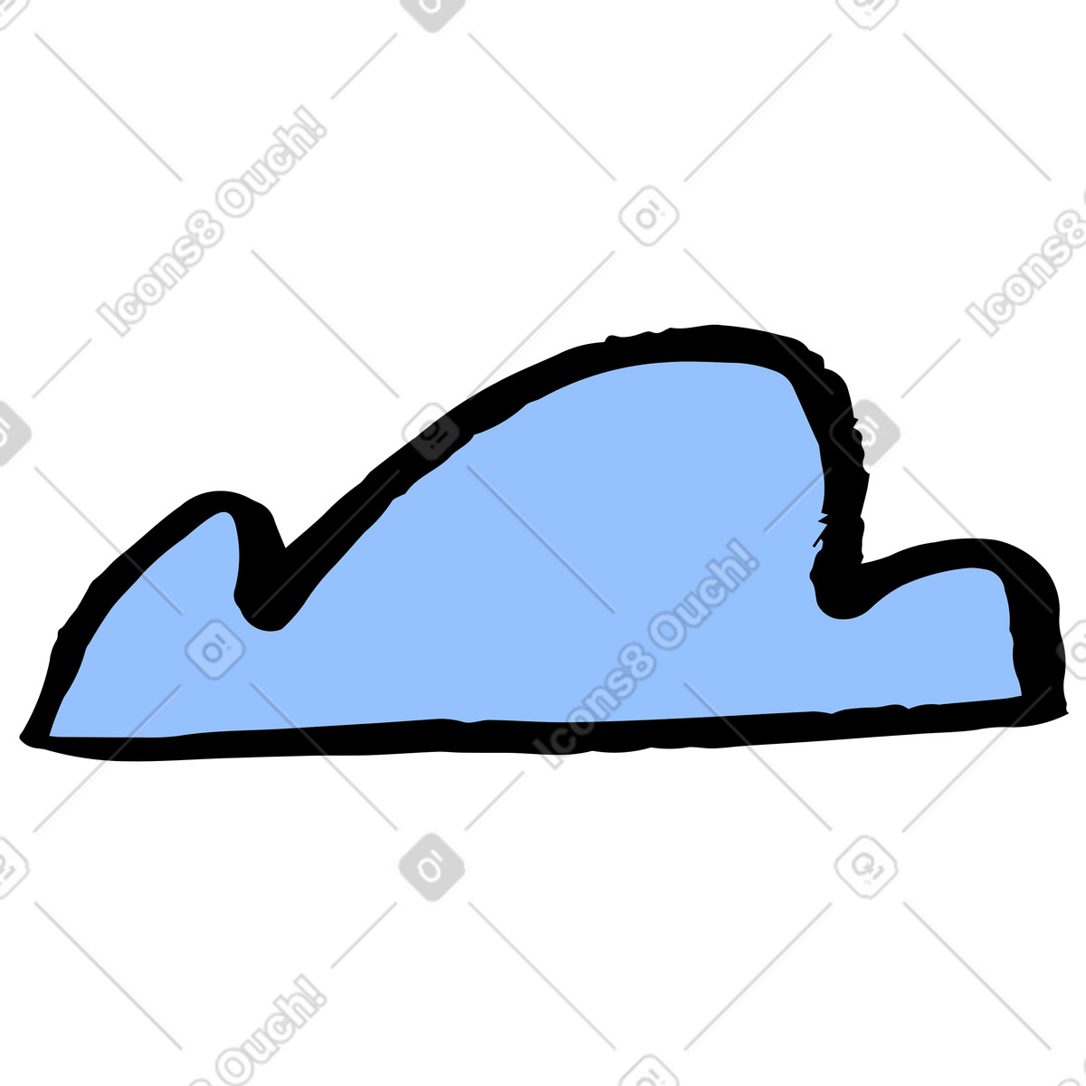 Blaue wolke-Illustration im Scandi-Stil als Download in PNG, SVG
