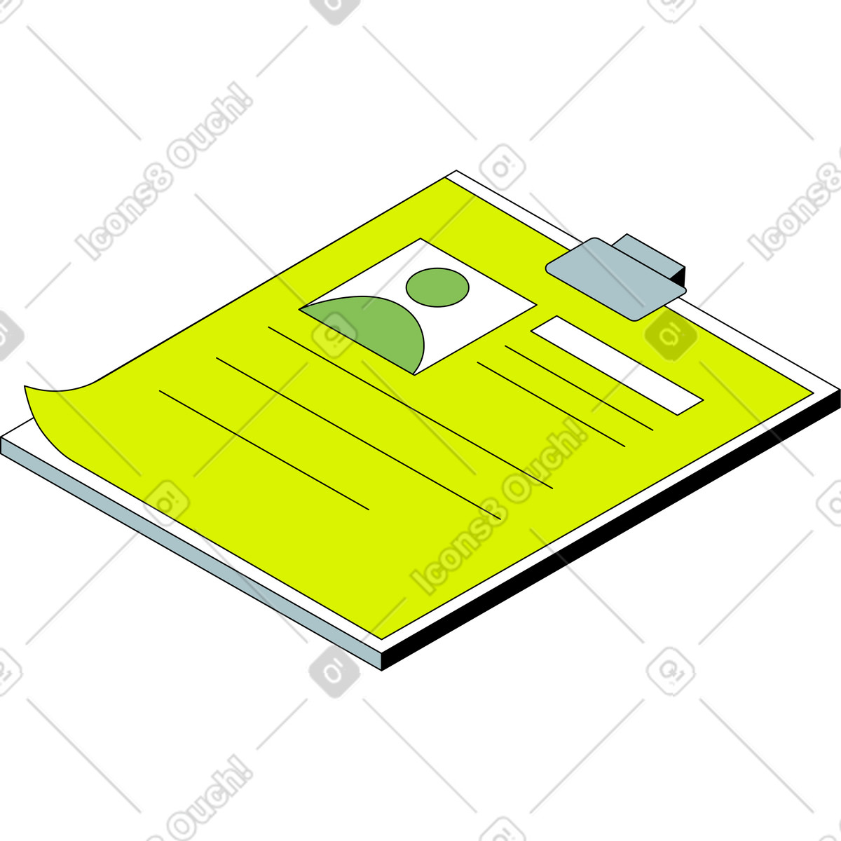 Riprendere negli appunti illustrazione in stile Isometric scarica in PNG, SVG