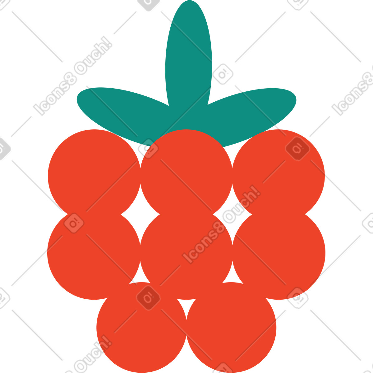 Polar スタイルの ラズベリー のイラストをPNG、SVG形式でダウンロード