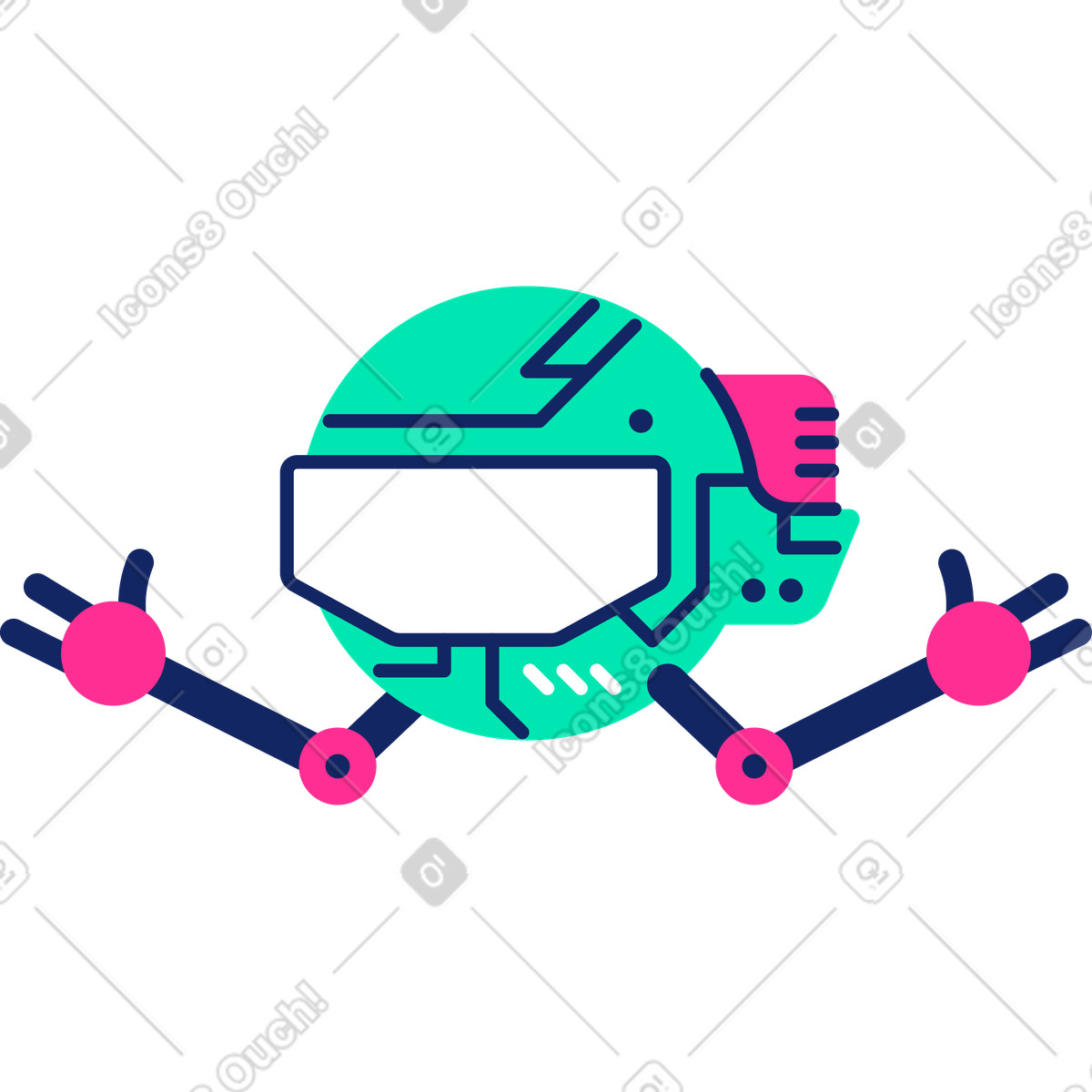 Robot illustration in PNG, SVG