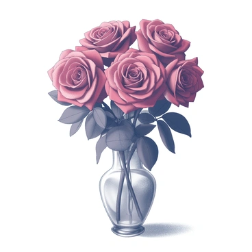 A bouquet of roses with deep crimson petals arranged elegantly in a crystal vase. The roses are fully bloomed, displaying their intricate layers and sleek, dark green leaves. The crystal vase has a faceted surface that reflects light, enhancing the beauty of the flowers. The arrangement is placed on a simple, textured surface, drawing attention to the delicate details of the petals and the clarity of the vase.