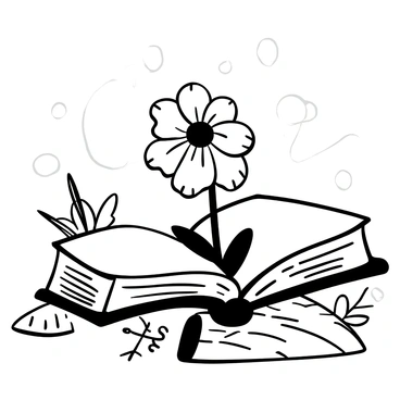 A "marigold flower" is pressed between the pages of an "open book". The book is resting on a wooden surface with intricate grain patterns visible. Surrounding the book are scattered leaves and small twigs to enhance the natural theme. In the background, there is a softly blurred texture resembling an outdoor setting, suggesting a peaceful ambiance. The marigold’s detailed petals and the book’s pages create a contrast, drawing attention to the pressed flower.