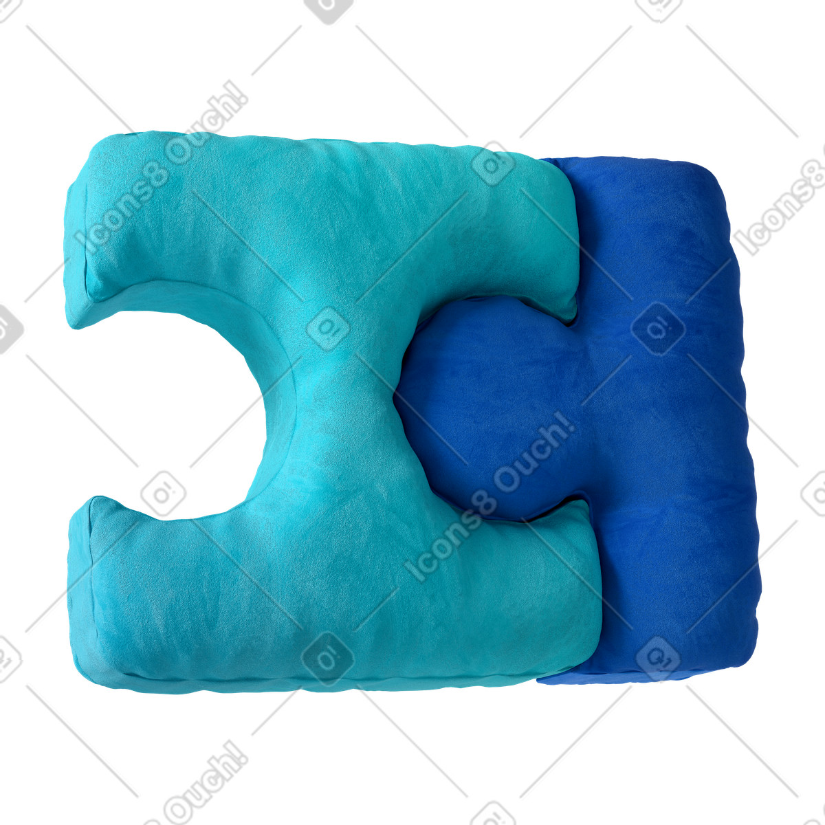 Pezzi di puzzle peluche ad incastro illustrazione in stile 3D Plush icons scarica in PNG, SVG