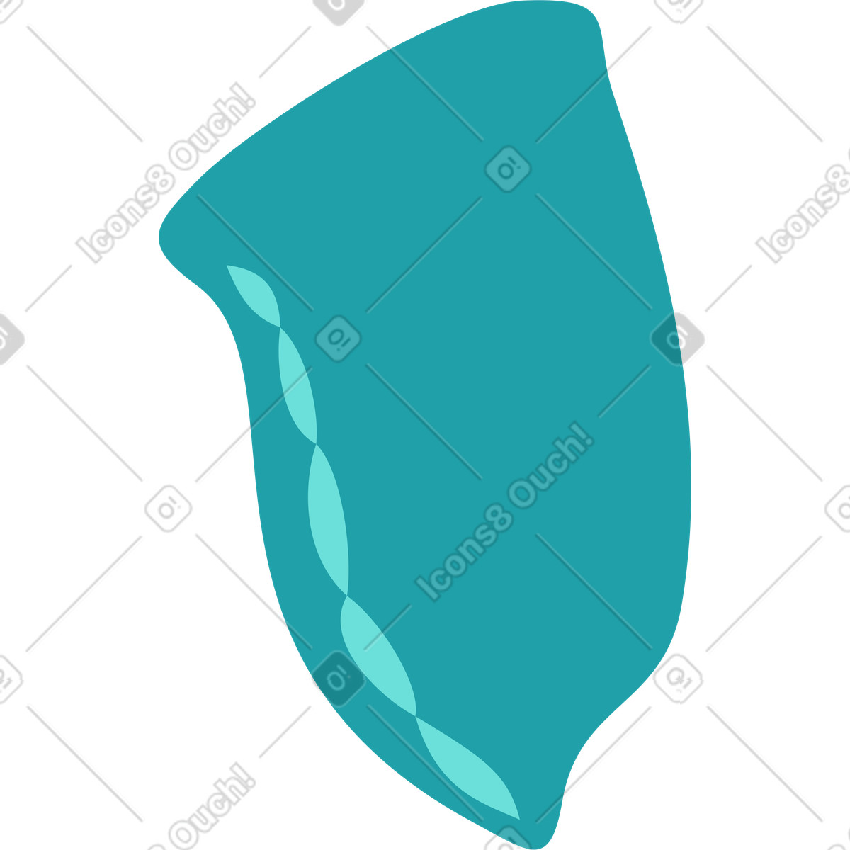Illustration Oreiller vert dans le style Sammy à télécharger aux formats PNG, SVG