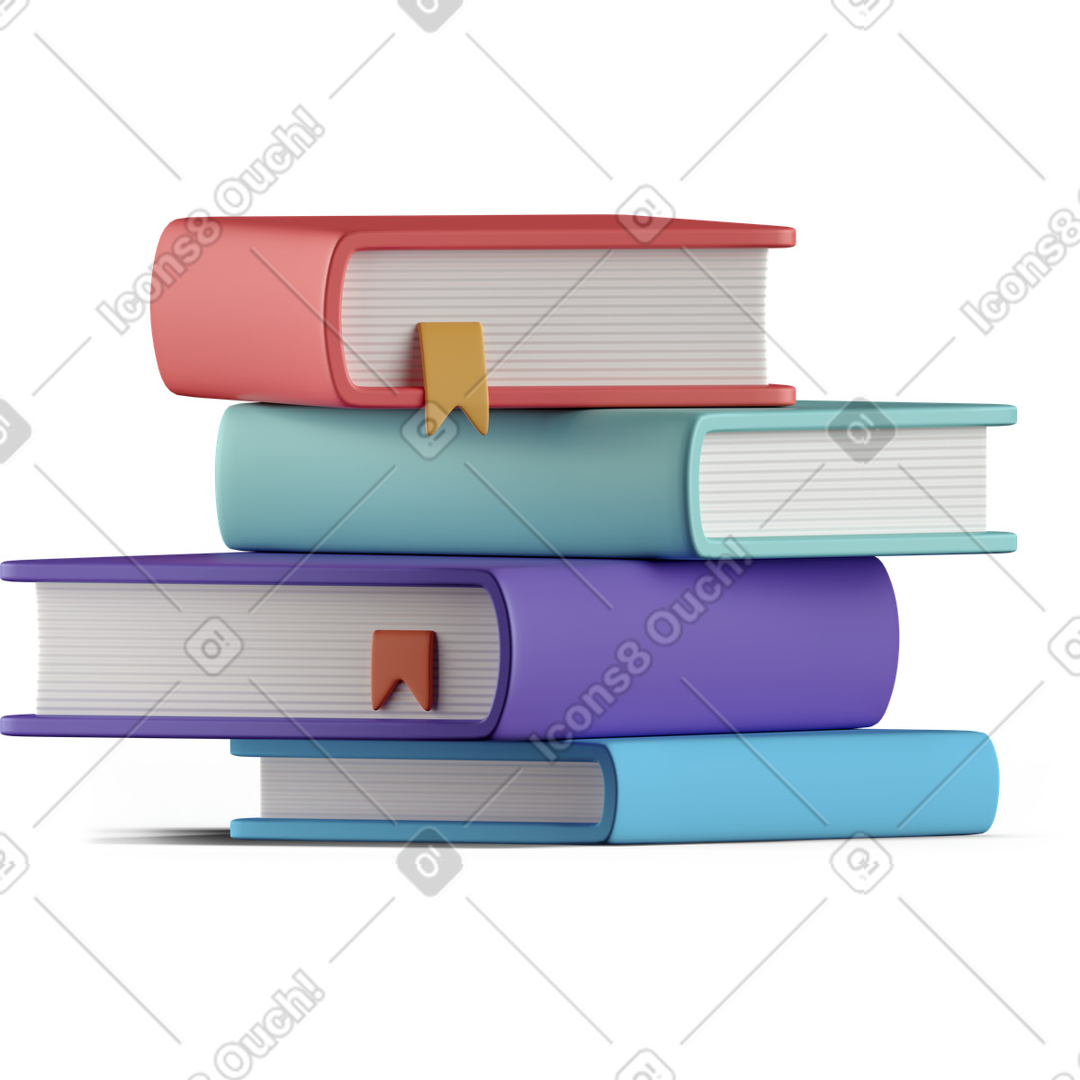 Stack of different books illustration clipart image in PNG SVG GIF
