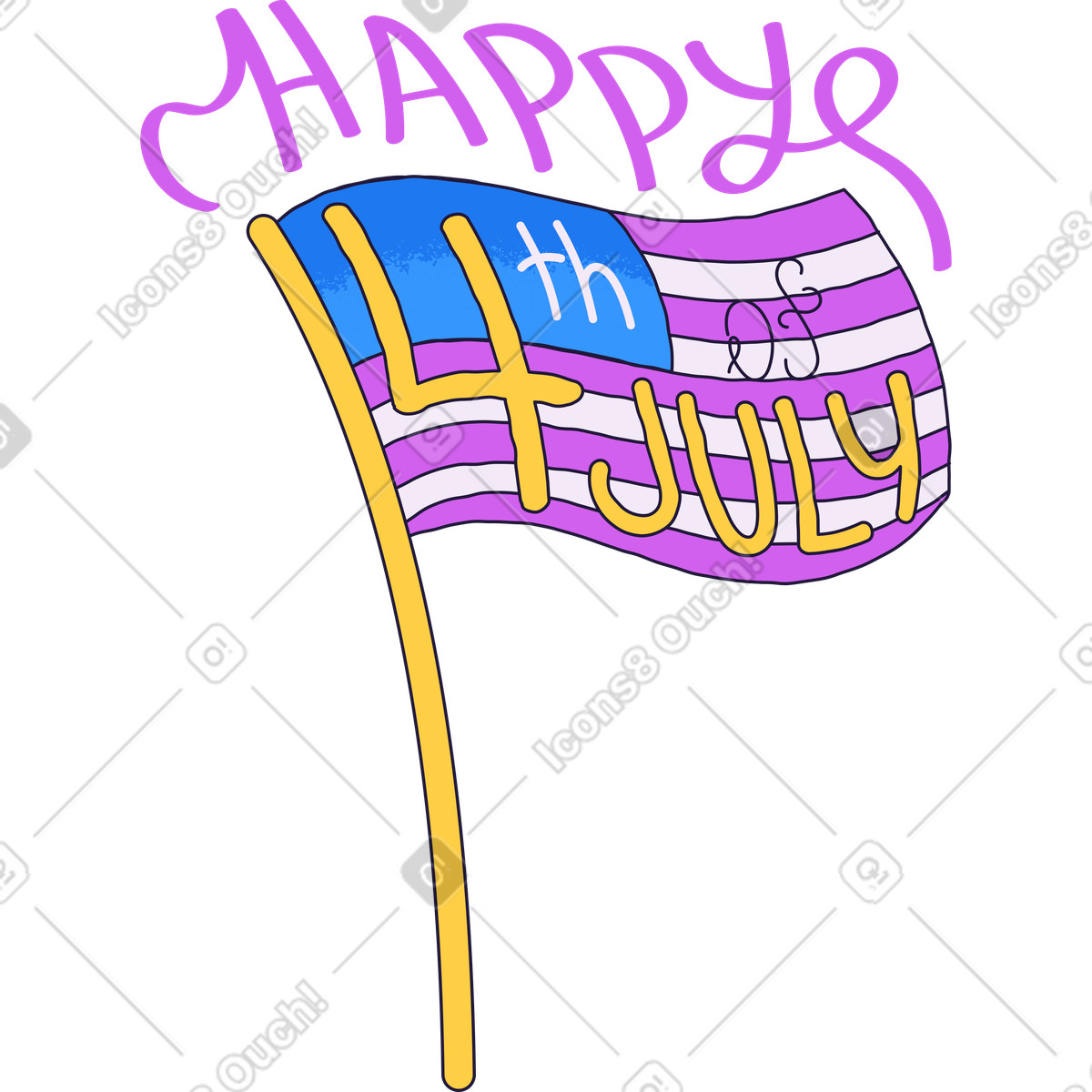 下载 Conifer 风格的 Fourth of july 插画，支持 PNG、SVG 格式