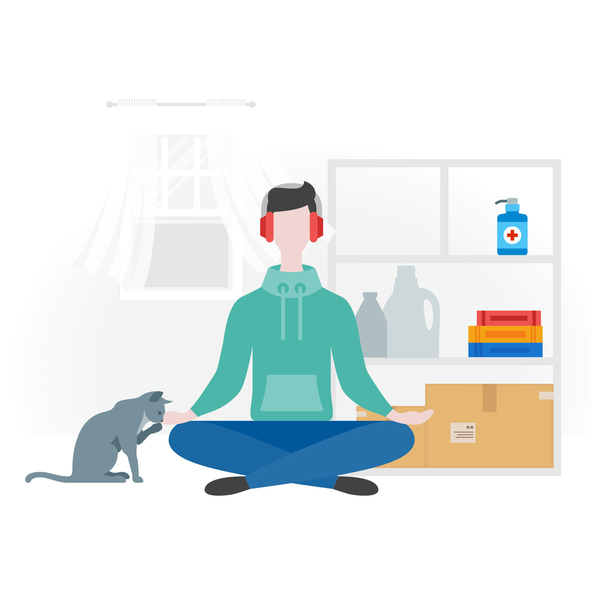 Ilustración Prepared for isolation en estilo Fogg a descargar en PNG y SVG