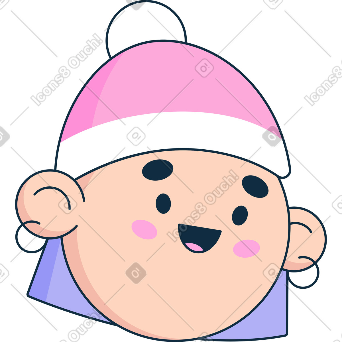 Donna in cappello della santa illustrazione stile Bubble gum scarica PNG, SVG