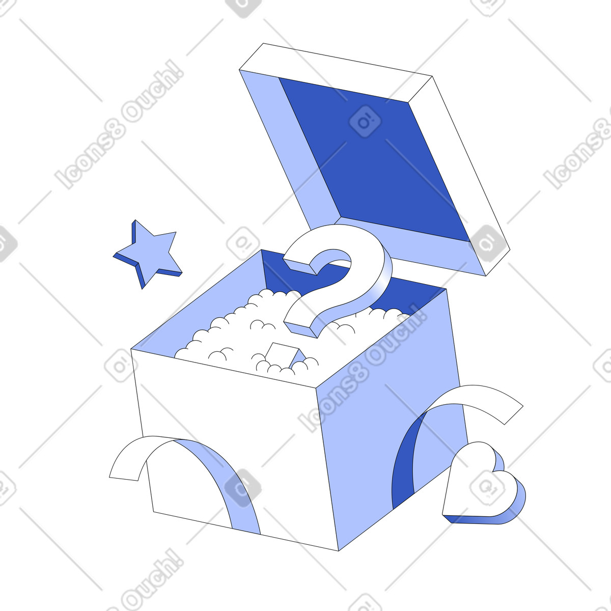 Surprise in a box illustration in PNG, SVG
