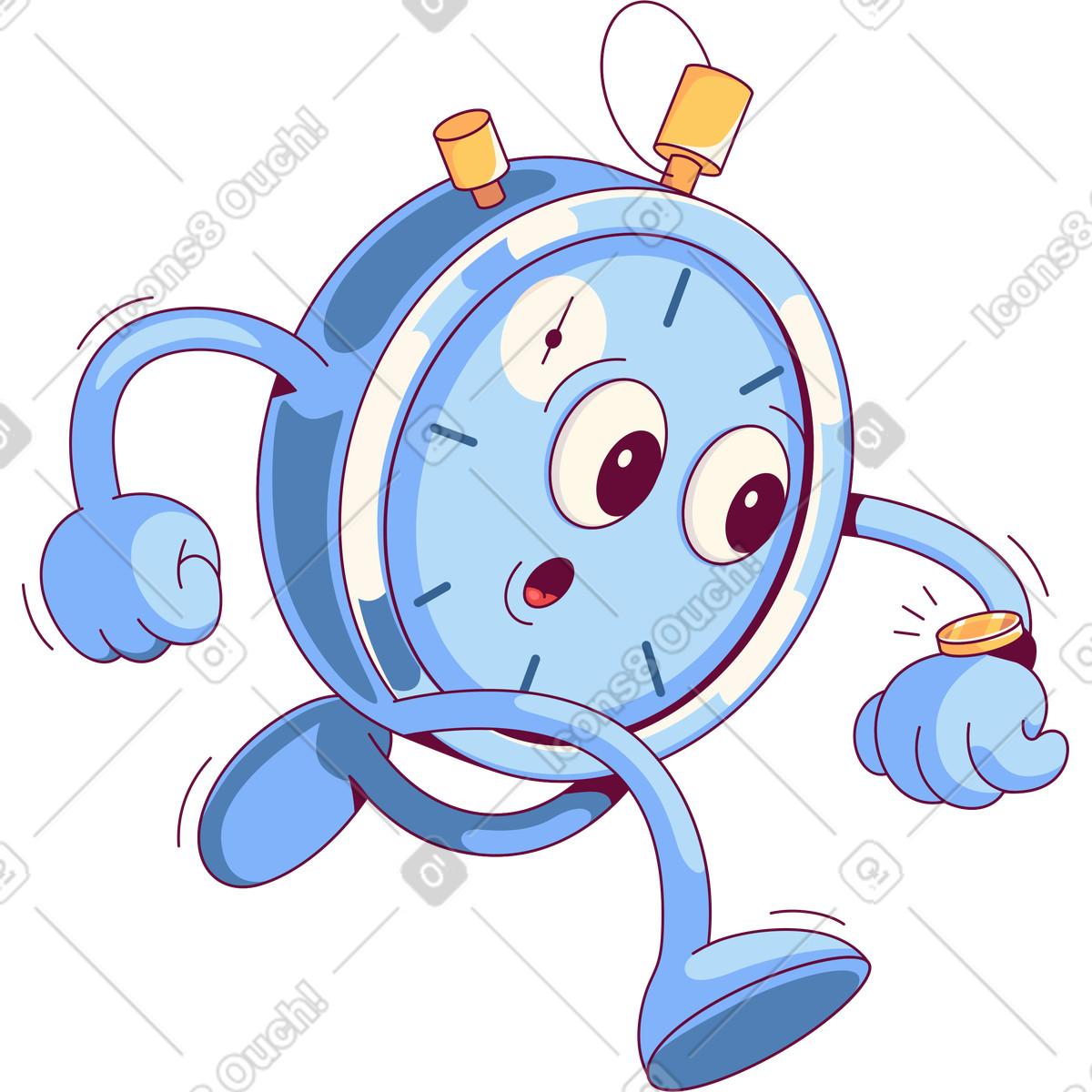 Surprised timer illustration in Handy style download in PNG, SVG