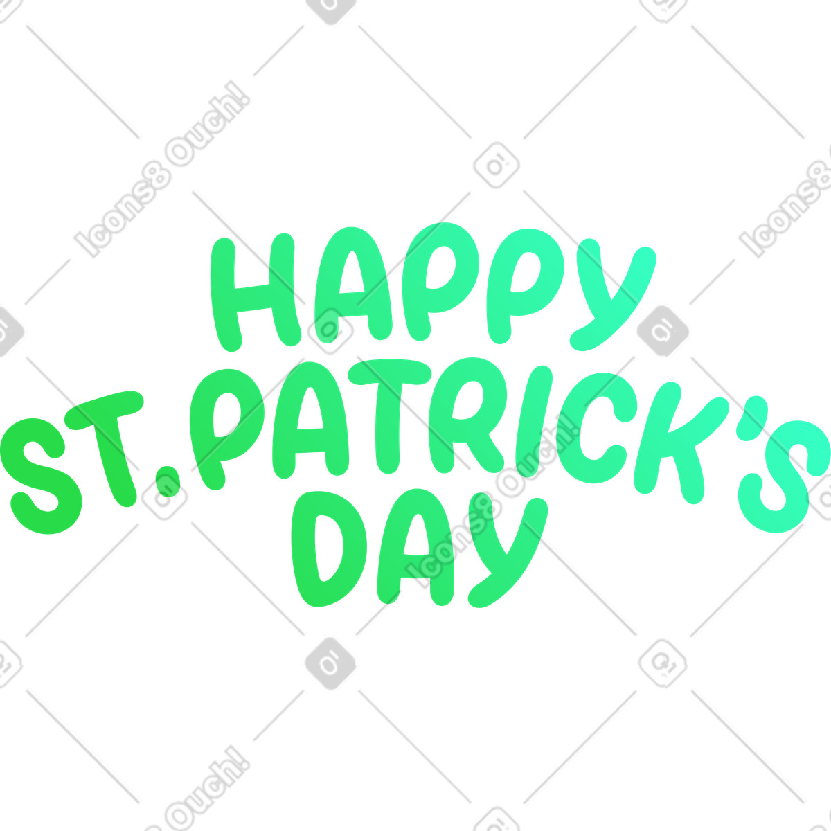 Ilustración Feliz día de san patricio letras en estilo Rocky a descargar en PNG y SVG