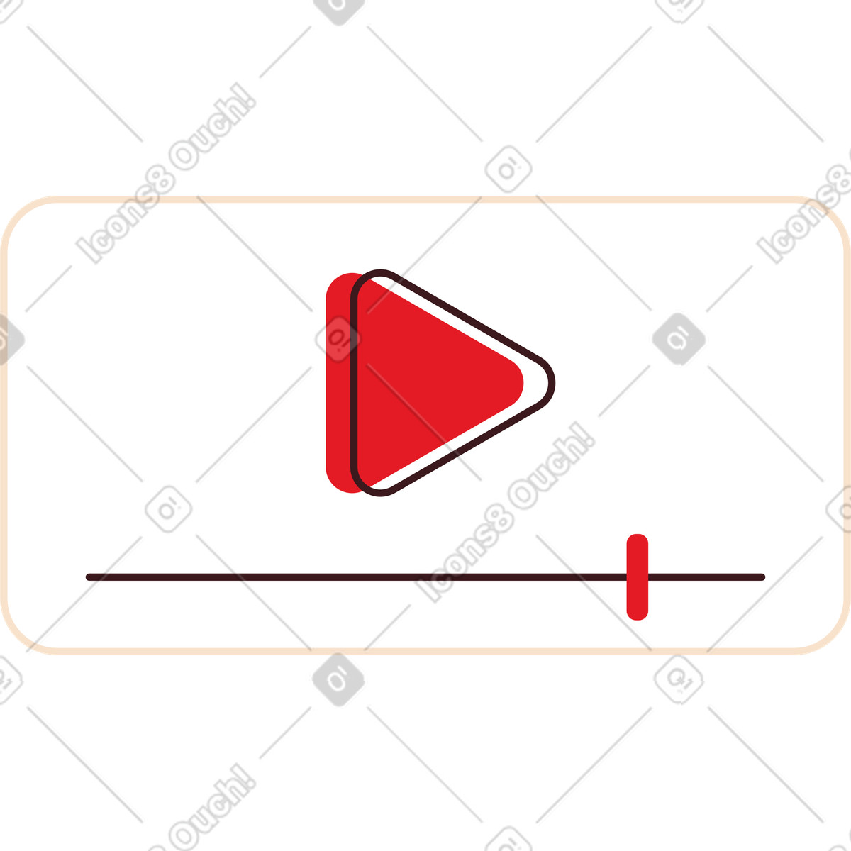 Ilustración Reproductor con boton play en estilo Folks a descargar en PNG y SVG