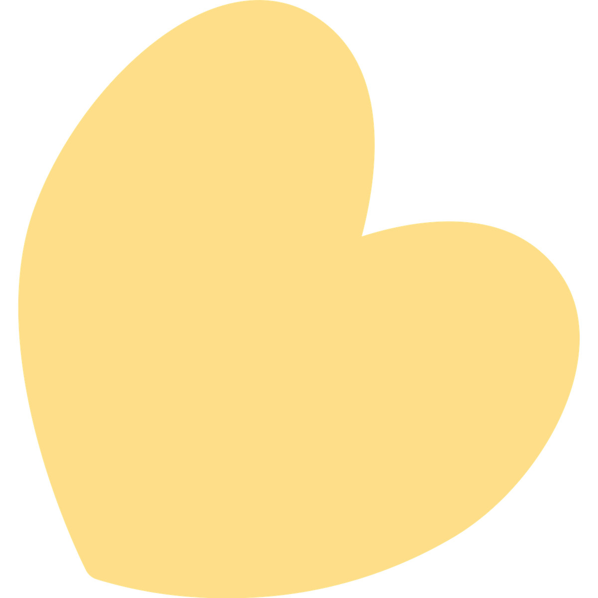 White yellow heart-Illustration im Bouncy-Stil als Download in PNG, SVG