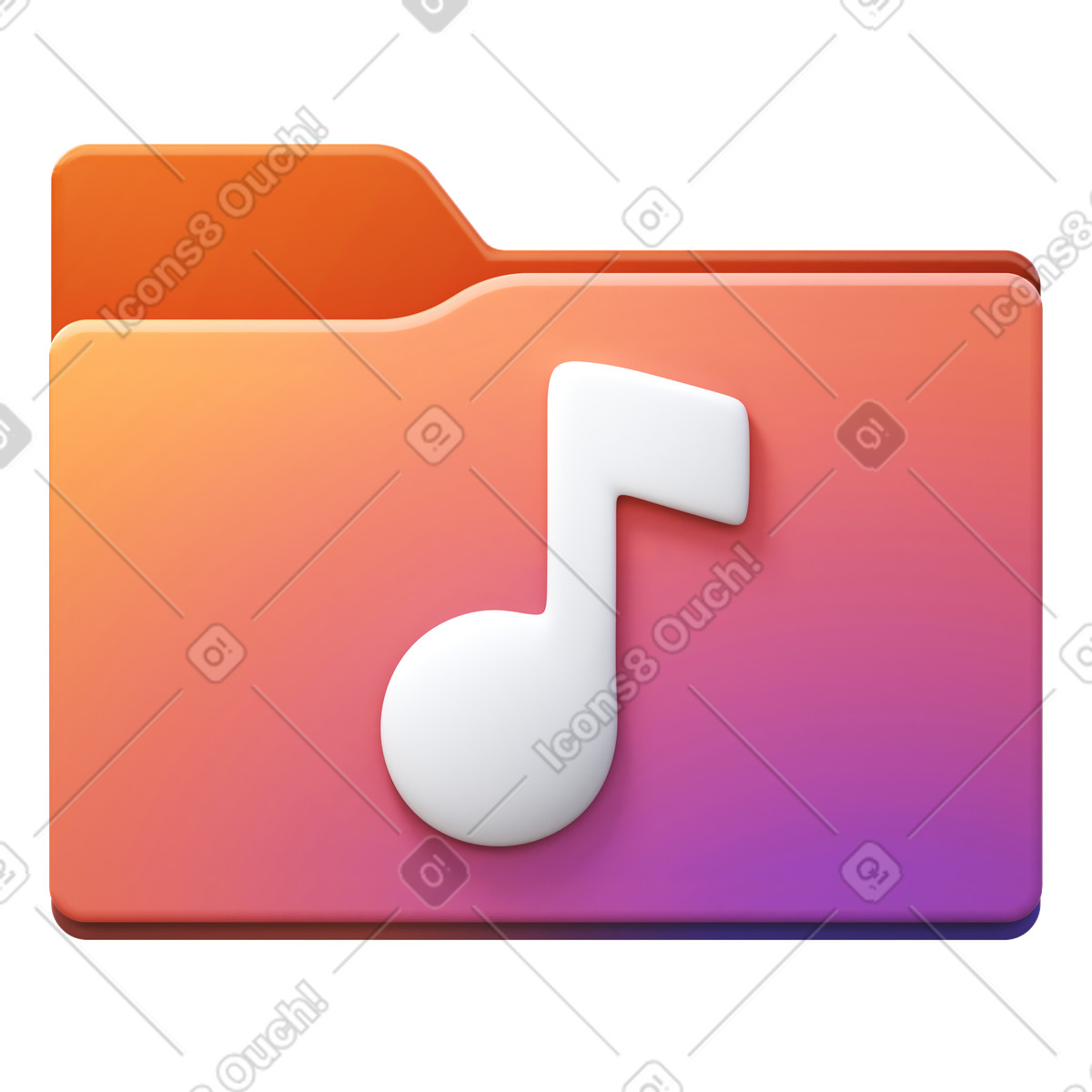 Ilustración Music folder en estilo 3D Fluency a descargar en PNG y SVG