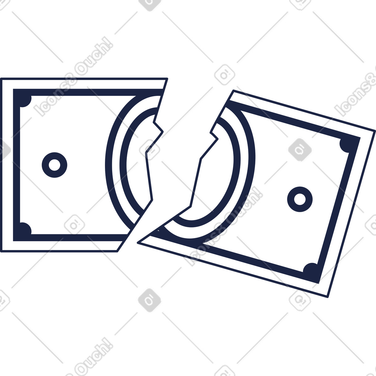 Banknote illustration in Urban Line style download in PNG, SVG