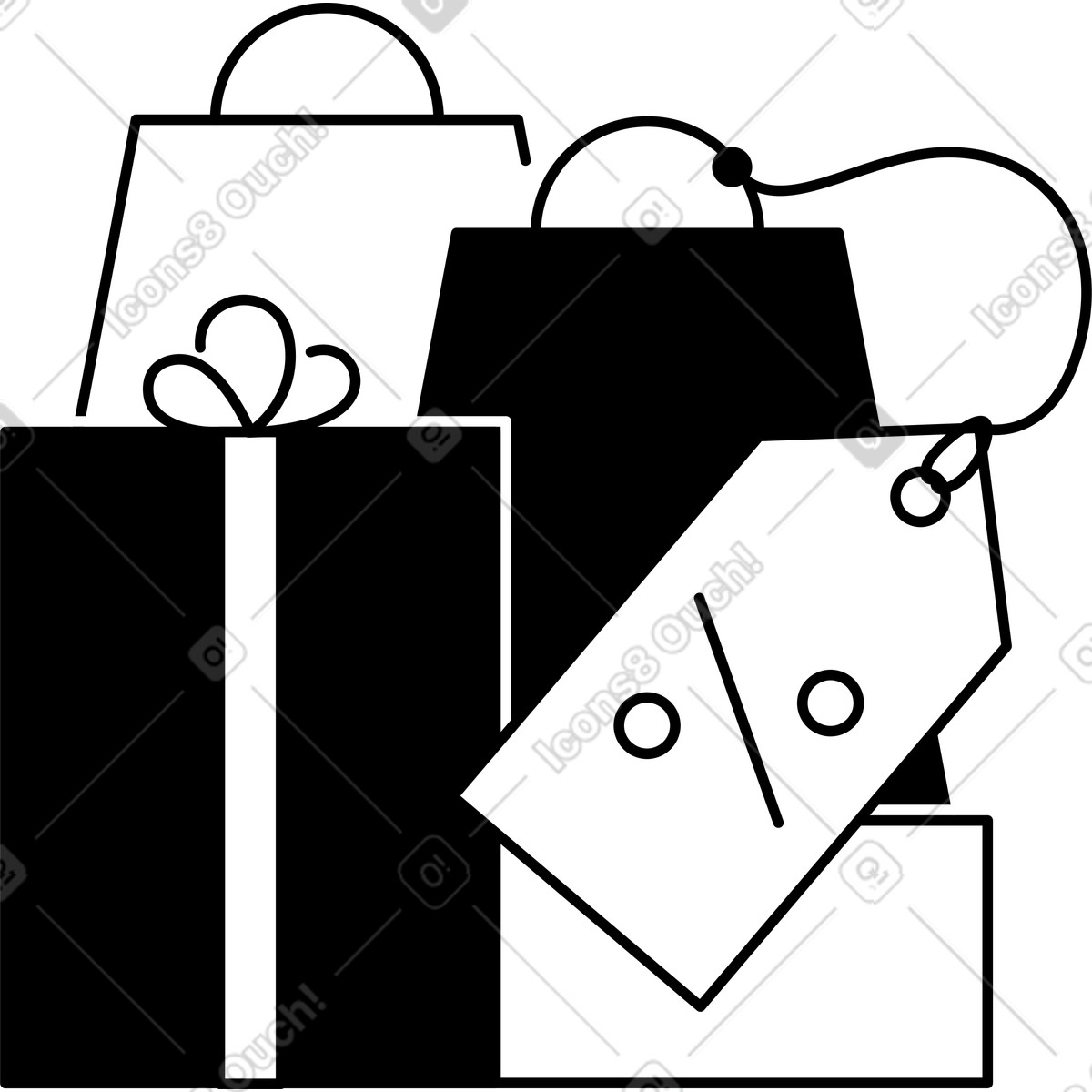 Montagna di doni illustrazione in stile Transistor scarica in PNG, SVG