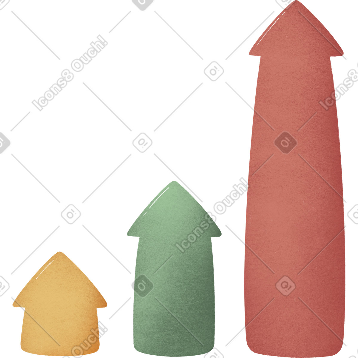 Ilustração de Three arrows growth up em no estilo Woolly para baixar em PNG, SVG