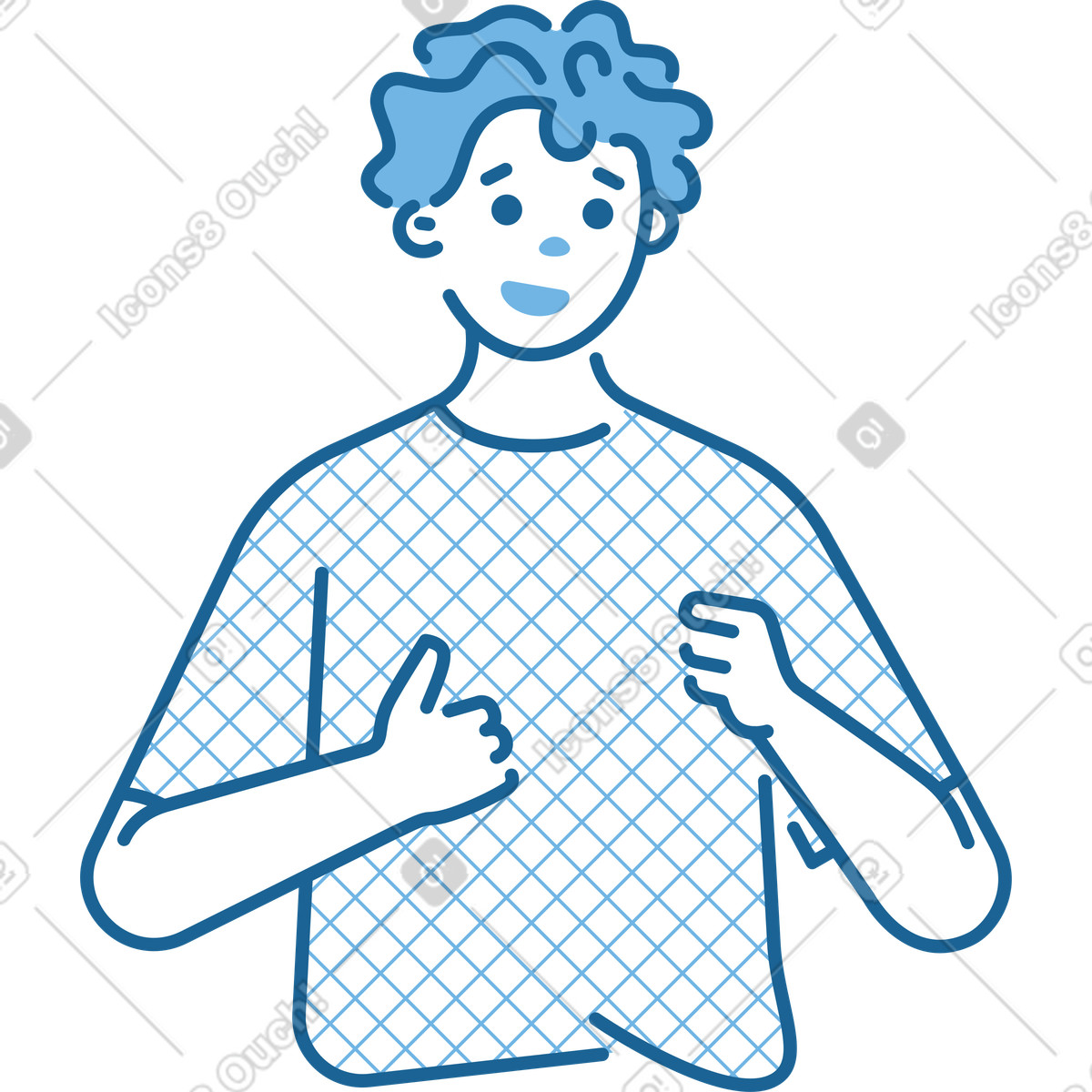 Ilustração de Torso um homem segurando algo em no estilo Natty para baixar em PNG, SVG