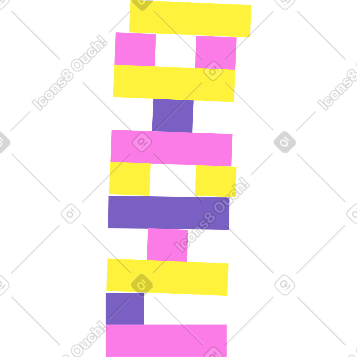 Mellow スタイルの ジェンガ のイラストをPNG、SVG形式でダウンロード
