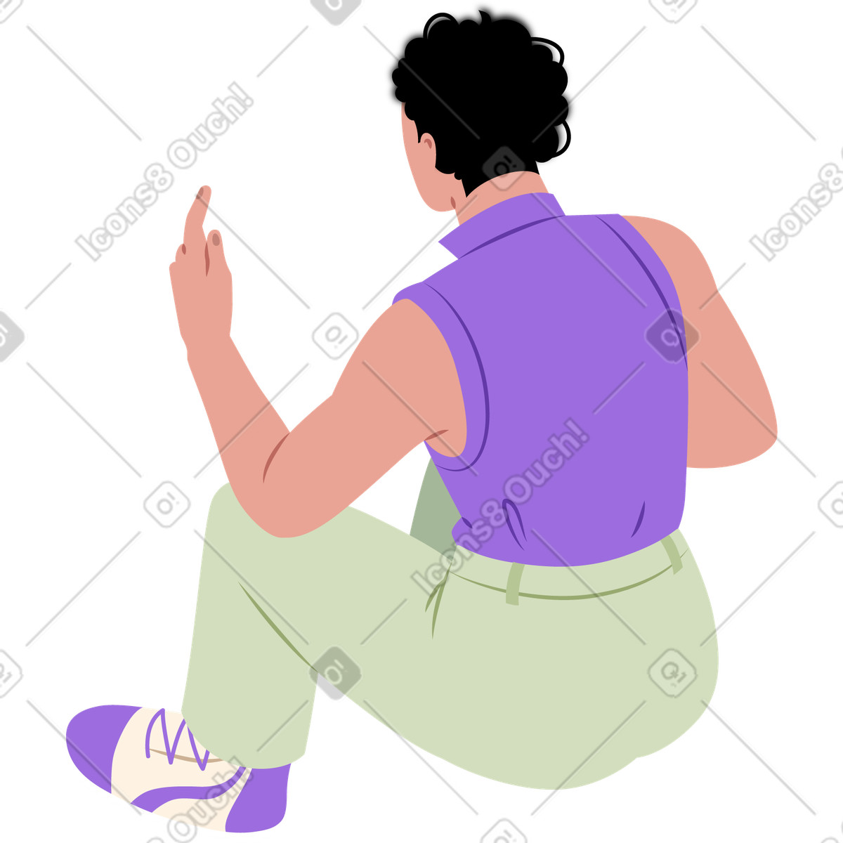 Illustration Jeune homme assis dans le style Everyday à télécharger aux formats PNG, SVG