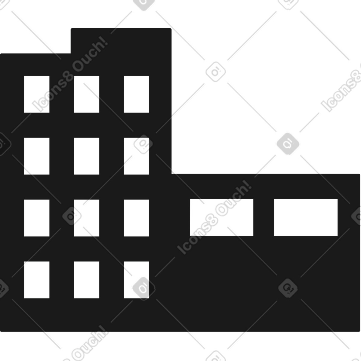 Haus-Illustration im Taxi-Stil als Download in PNG, SVG