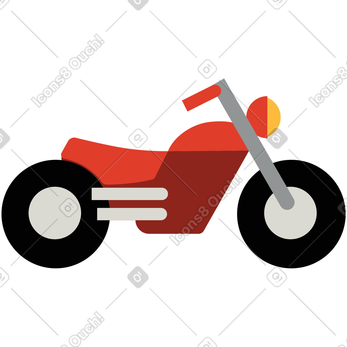 Ilustração de Motocicleta em no estilo Burgundy para baixar em PNG, SVG