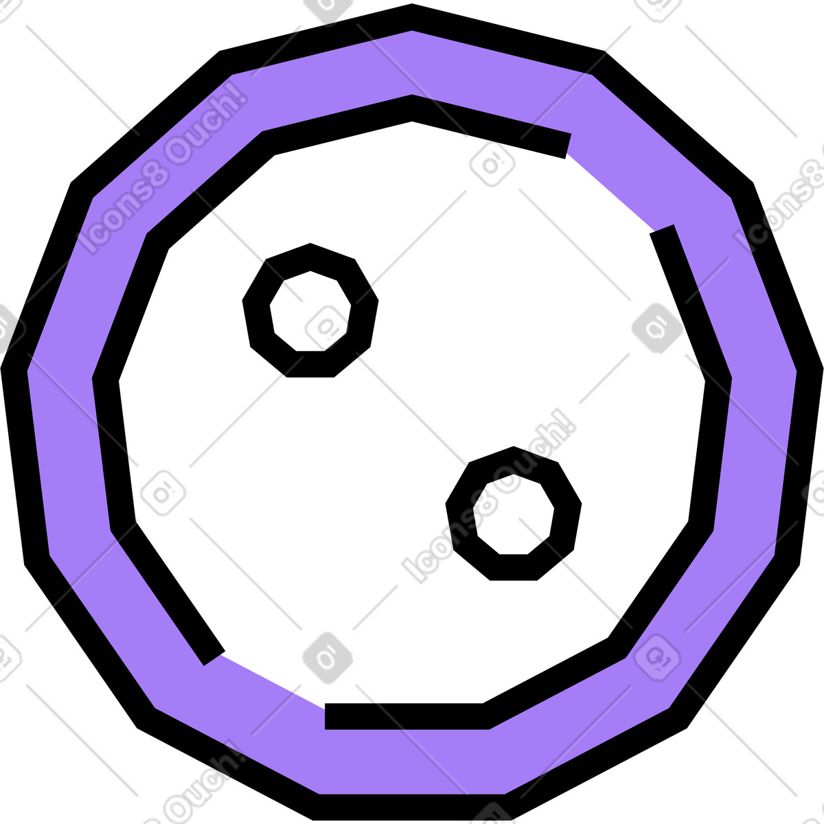 Ilustração de Botão violeta e branco em no estilo Amethyst para baixar em PNG, SVG