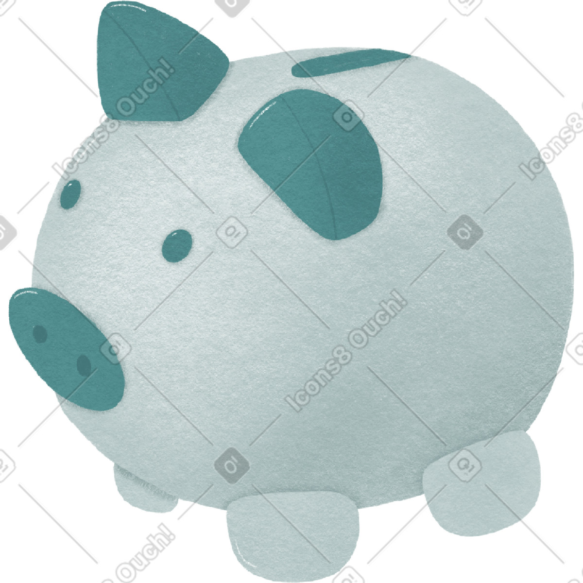 Ilustración Piggy bank en estilo Woolly a descargar en PNG y SVG