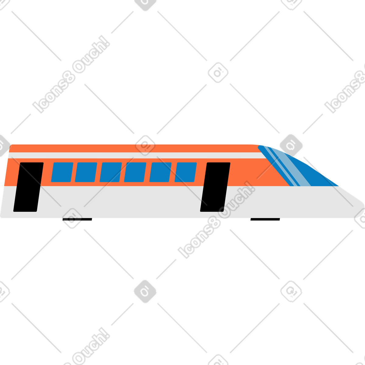 Zug-Illustration im Jaconda-Stil als Download in PNG, SVG